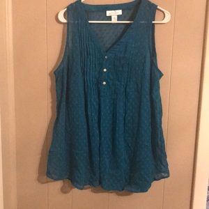 Deep Turquoise Motherhood Maternity Blouse Sz L